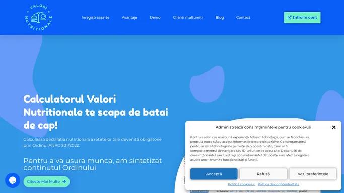 Calculator Valori Nutritionale conform ANPC pentru HoReCa | QR Code | Aditivi