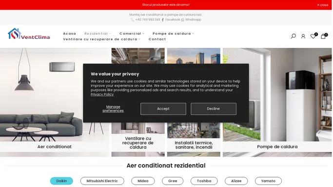 VentClima - Aer conditionat, Pompe de caldura, Ventilatie, Instalatii – VentClima.ro