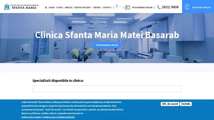 Clinica Sfanta Maria Matei Basarab | Laboratoarele Sfanta Maria