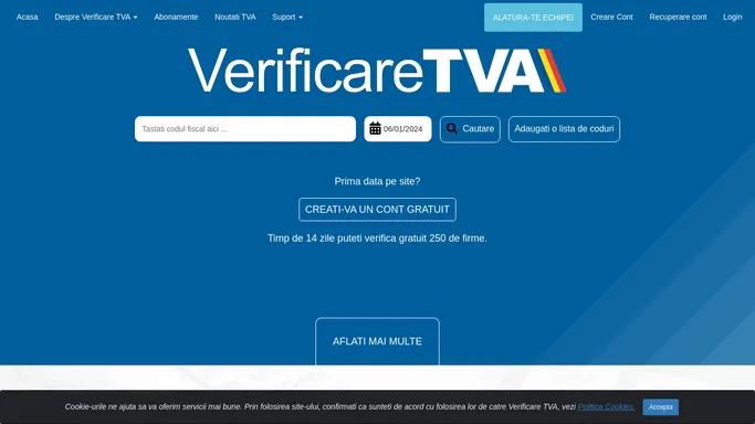 VerificareTVA | Informatii fiscale in timp real