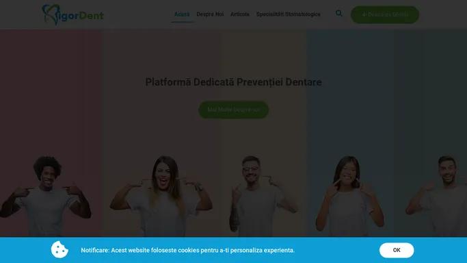 Acasa | VigorDent | Platforma dedicata preventiei dentare