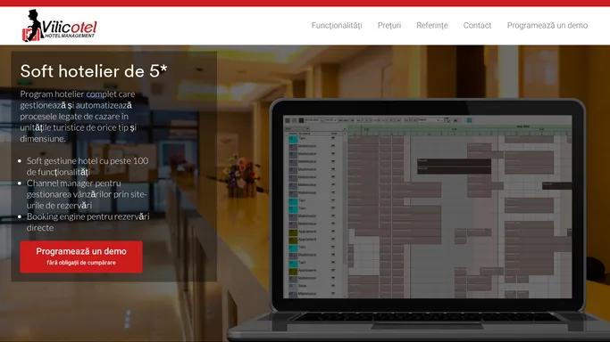 Soft hotelier pentru hoteluri, pensiuni • Demo gratuit | Vilicotel