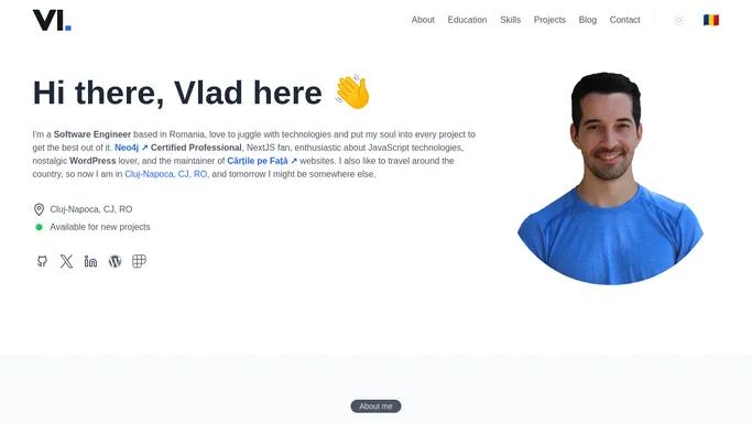 Vlad Ilie | Software Engineer · Work with NodeJS, WordPress, Neo4j