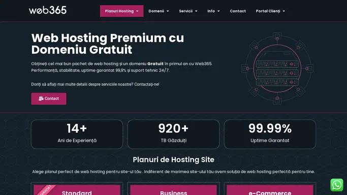 Web Hosting Premium cu Domeniu Gratuit - Performanta si Stabilitate de la Web365