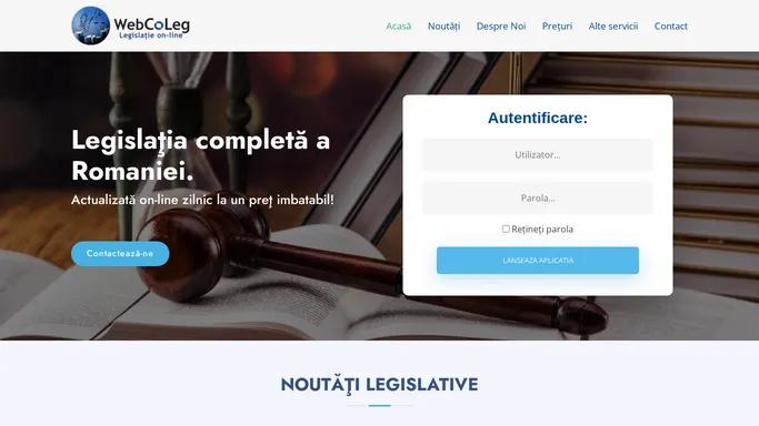 WebColeg - Legislatia completa a Romaniei