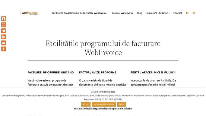 Facilitatile programului de facturare WebInvoice - webinvoice