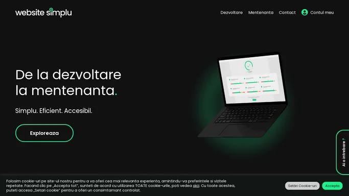 Dezvoltare si mentenanta website • WebsiteSimplu.ro