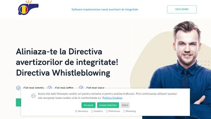Directiva Whistleblowing - Canal de raportare avertizori de integritate