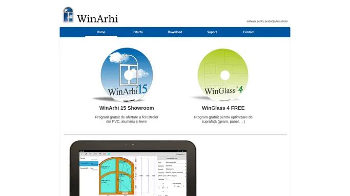 WinArhi - SOFTWARE TAMPLARIE, PROGRAM FERESTRE, PVC, ALUMINIU, LEMN. Program de ofertare, calcul si productie tamplarie PVC, Aluminiu, Lemn