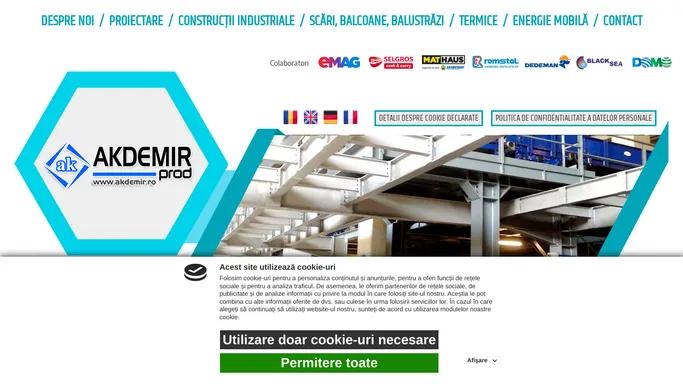 Akdemir Prod Constanta executa confectii si structuri usoare din profile din aluminiu, pereti cortina, tamplarie din aluminiu, sisteme de protectie din aluminiu, scari, balcoane, parapet, balustrazi, mana curenta, etc. Fiind specializati in constructii si lucrari din otel, avem o tehnologie de varf avansata de ultima generatie si suport ingineresc de cea mai buna calitate. | www.akdemir.ro