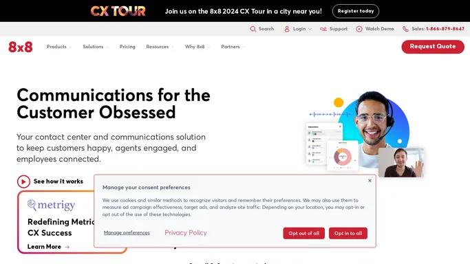 Contact Center and Cloud Communications for the CX-focused | 8x8
