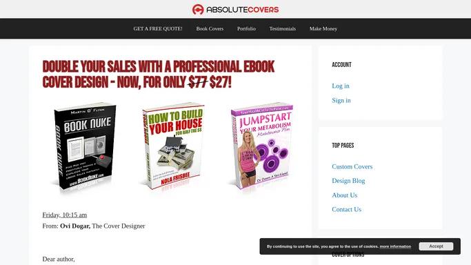 Double Your Sales With An Amazing eBook Cover Design!