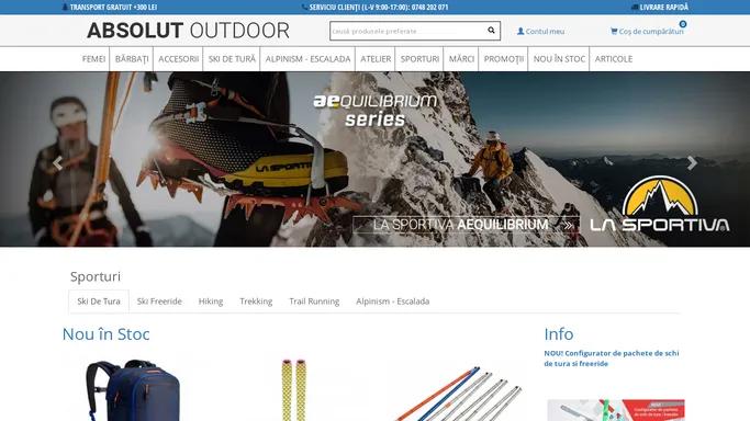 Absolut Outdoor - echipament de Schi de Tura si Freeride, Alpinism si Escalada, Alergare Montana, Hiking si Trekking