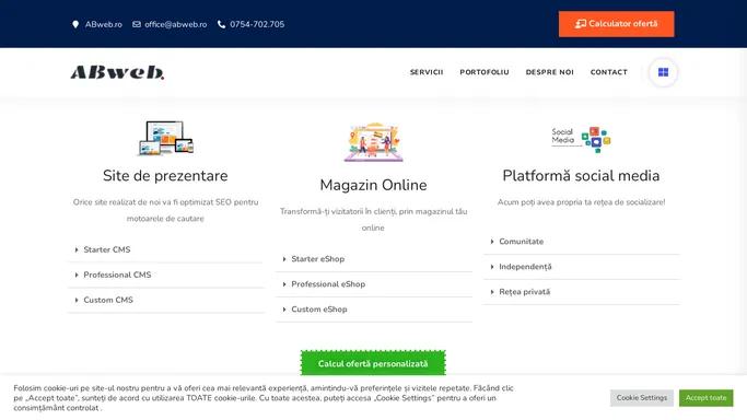 ABweb – Webdesign – pagini web, magazin online, calculator website