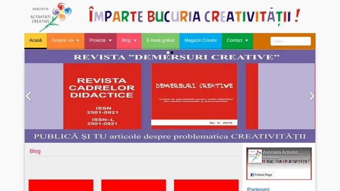 Asociatia Activitati Creative | Tutoriale, articole, recomandari carte, concursuri pentru copii.