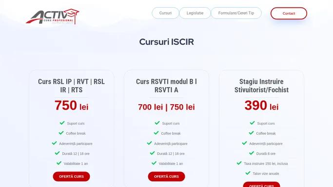 Cursuri ISCIR - Cursuri ISCIR | ACTIV CURS PROFESIONAL