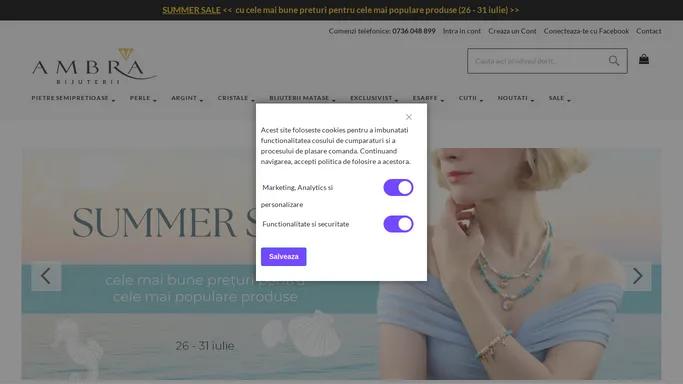 Ambra-Bijuterii.ro - Pietre semipretioase Perle de cultura Argint Swarovski | Magazin online de bijuterii