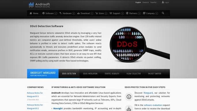DDos Detection & Mitigation Software and Appliances, Network Monitoring :: Andrisoft