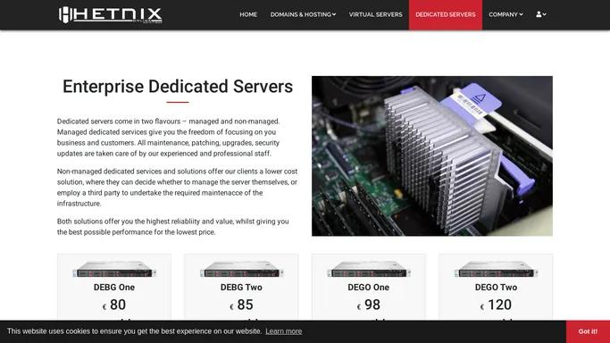 Europe Dedicated Servers with Anti DDoS • HETNiX.COM