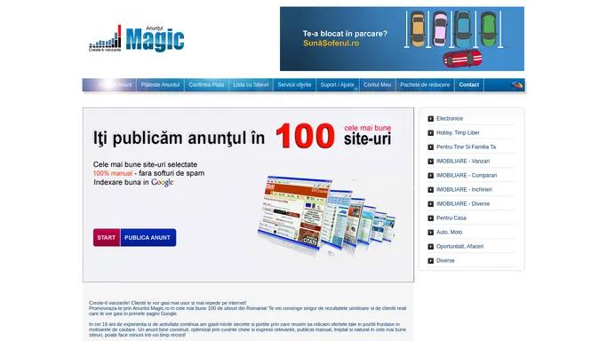 Iti publicam anuntul in 100 site-uri de anunturi - ANUNTUL MAGIC