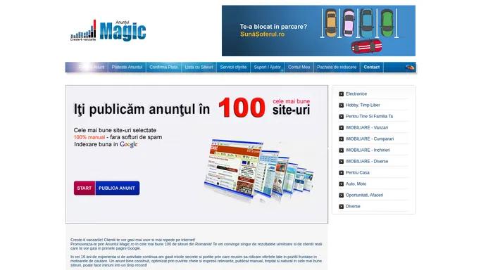 Iti publicam anuntul in 100 site-uri de anunturi - ANUNTUL MAGIC