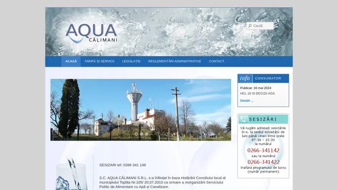 Aqua Calimani | Captarea, tratarea si distributia apei potabile Toplita