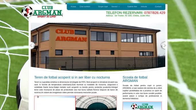 Club Argman ~ Teren de fotbal sintetic acoperit, tenis de masa, teren de tenis, aerobic, masaj, box