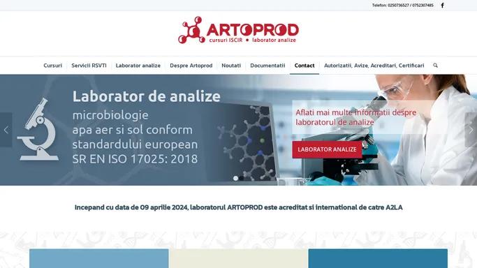 Artoprod, Cursuri ISCIR, Cursuri RSVTI, Laborator analize