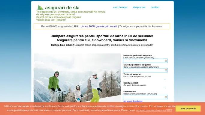 Cumpara online asigurarea pentru sporturi de iarna - Ski, Snowboard