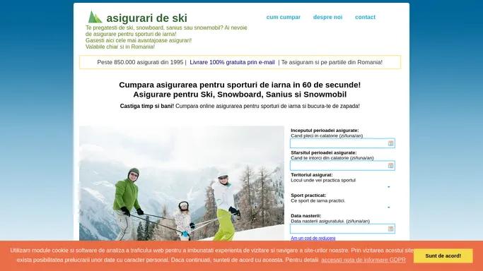 Cumpara online asigurarea pentru sporturi de iarna - Ski, Snowboard