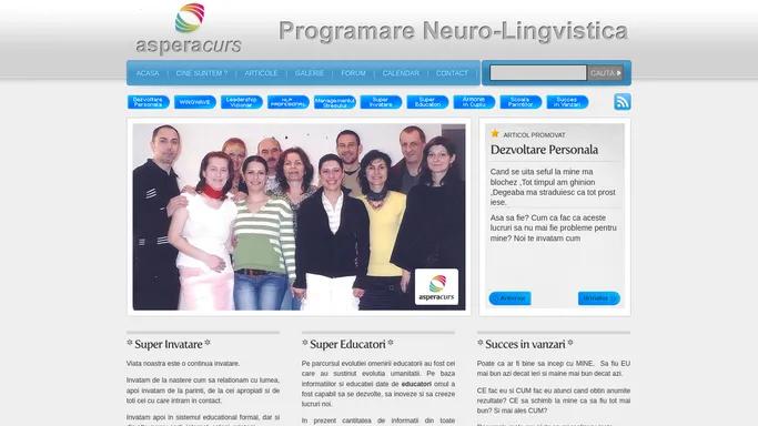 ASPERA CURS – cursuri de formare in programare neurolingvistica: NLP Practitioner, NLP Master, NLP Coach, NLP Trainer