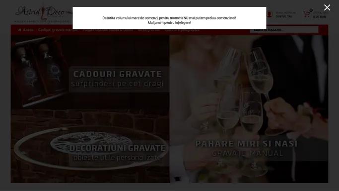 Pahare gravate, cadouri personalizate | Astrid Deco