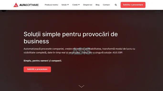 Alfa Software - alegerea ta pentru solutii ERP personalizate