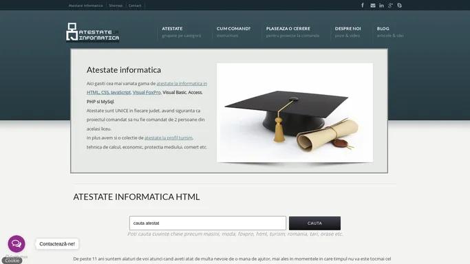 Atestate Informatica | Modele Atestate Informatica Html 2020