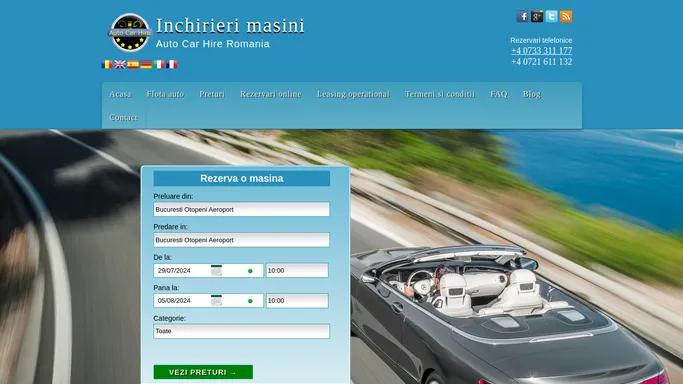 Inchirieri masini Romania - Rent a car Romania cu Auto Car Hire