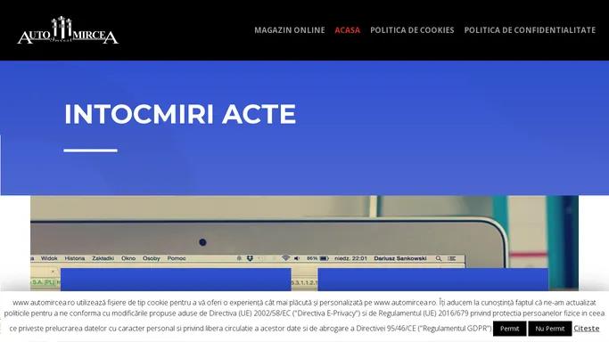 Intocmiri acte - Auto Mircea | acte inmatriculare