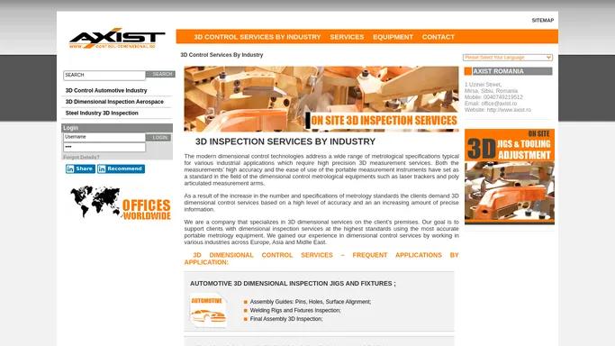 Axist Romania - 3D Inspection Services By Industry