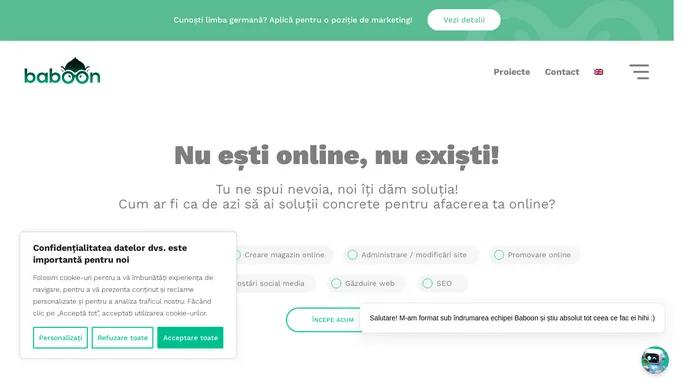 Creare Magazin Online | Servicii complete | Baboon Software