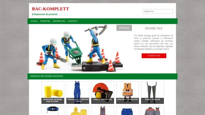 Bac-Komplett - Echipamente de protectie