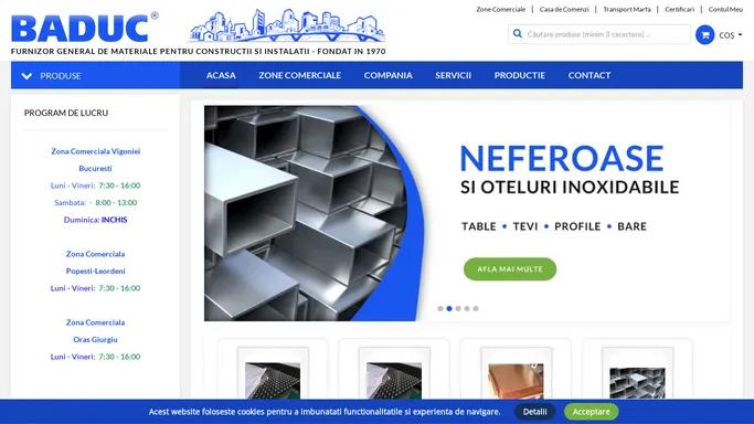 Acasa - BADUC Magazin Online - furnizor general de materiale pentru constructii si instalatii