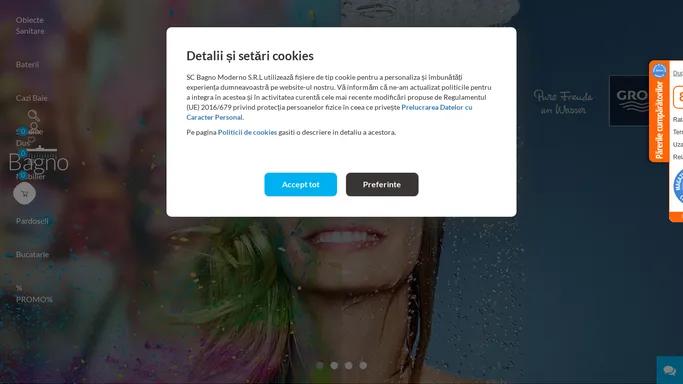 Magazin online obiecte sanitare, cazi baie, baterii de baie, dusuri, vase WC, lavoare, bideuri