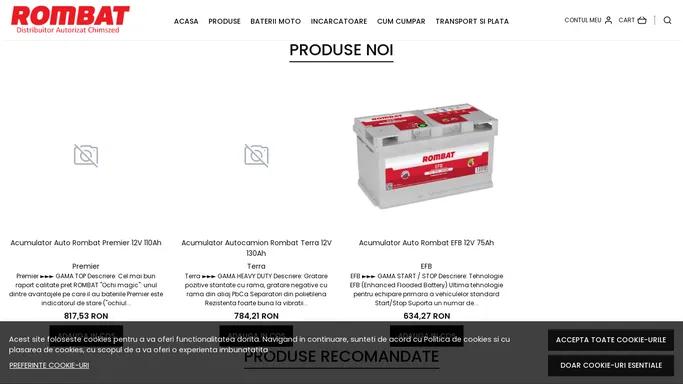 Magazin Online Baterii Rombat - Webshopul va oferta toata gama de Baterii Rombat