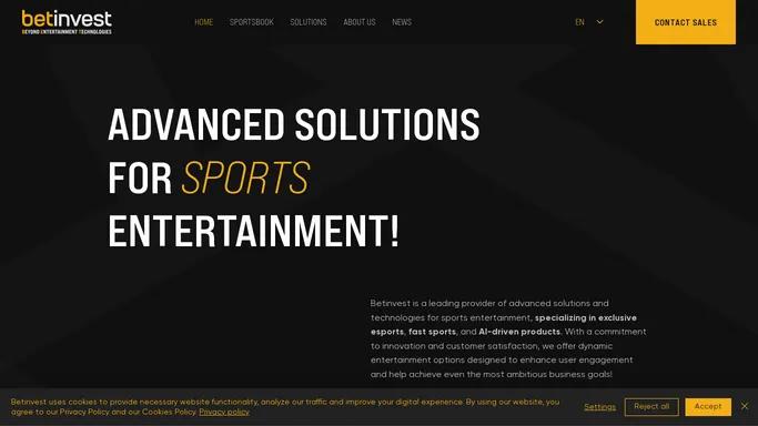 Top Provider of Sports & Esports AI-Driven Solutions | Betinvest