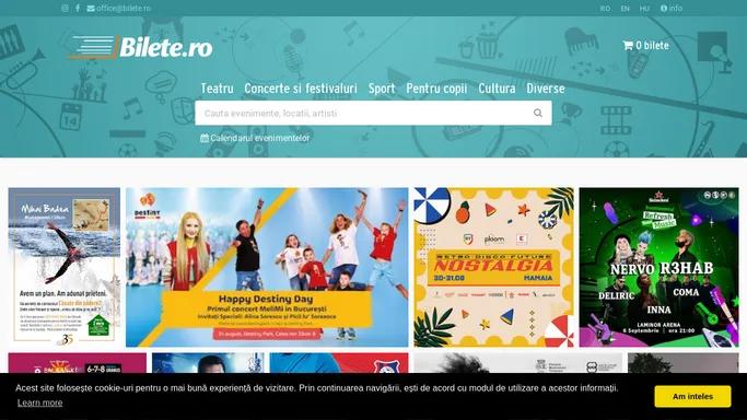 Bilete la teatru, concerte, meciuri, evenimente pentru copii