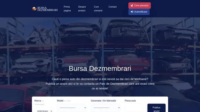 Piese auto din Dezmembrari | Bursa-Dezmembrari.ro