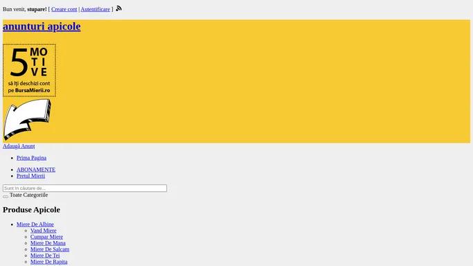 Anunturi Apicole - BursaMierii.ro