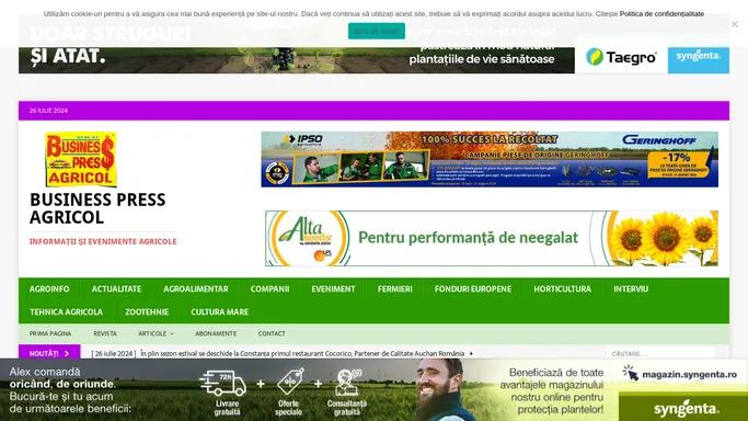 Business Press Agricol - Informatii si evenimente agricole