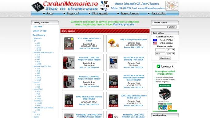 Magazin Card Memorie, USB Flash Disk, HDD Externe / Media Player, Console Jocuri, Gadget-uri USB