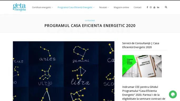 Programul Casa Eficienta Energetic 2020
