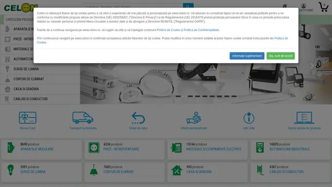 Celon.ro - materiale si accesorii pentru instalatii electrice, depozit electrice, magazin online, webshop, distribuitor electrice, solutii electrice, echipamente electrice
